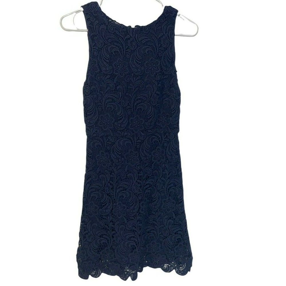 Alice + Olivia Ingrid A-Line Dress in Navy Blue Size 2